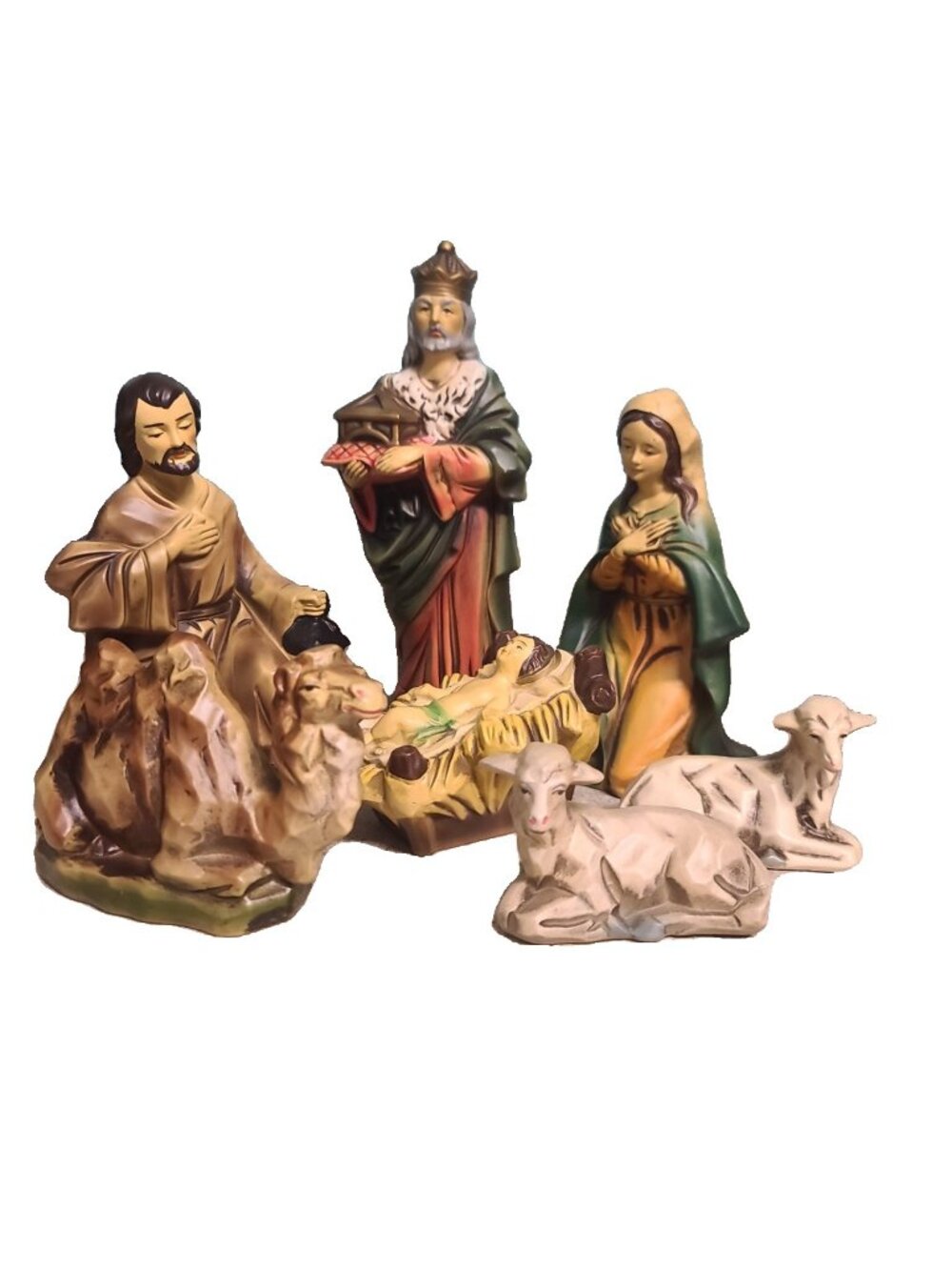 Vintage Nativity Items, 8-piece set